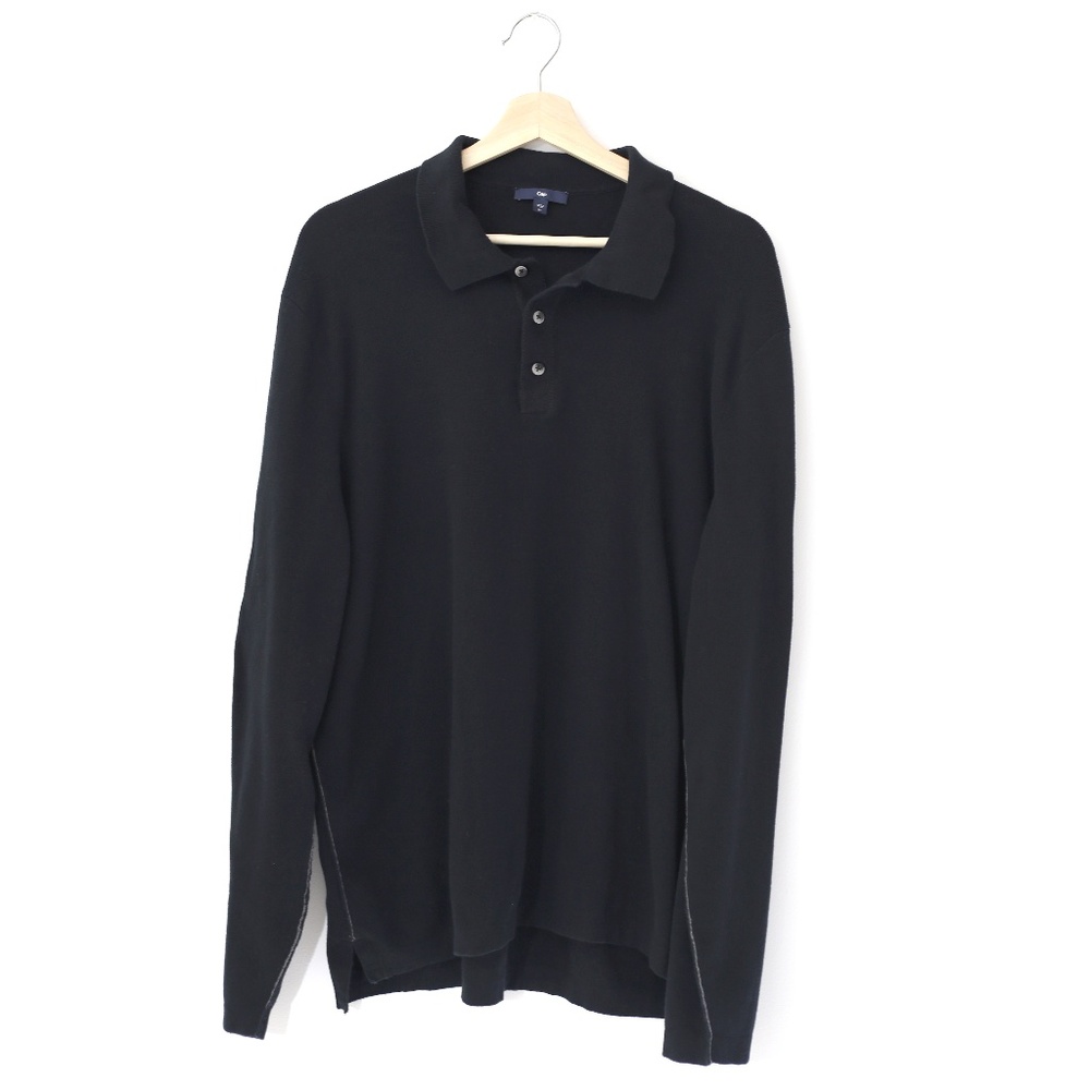 GAP Black Long Sleeve Polo